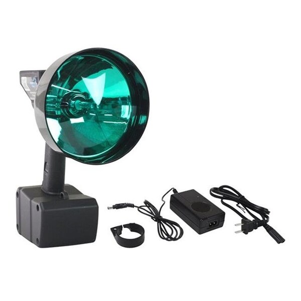 Larson Electronics RL-85-HID-GREEN-5 35 watt & 15 Million Candlepower HID Spotlight with Green Lens; 1900 ft. Spot Beam; 120V Charger - 5 in. Lens